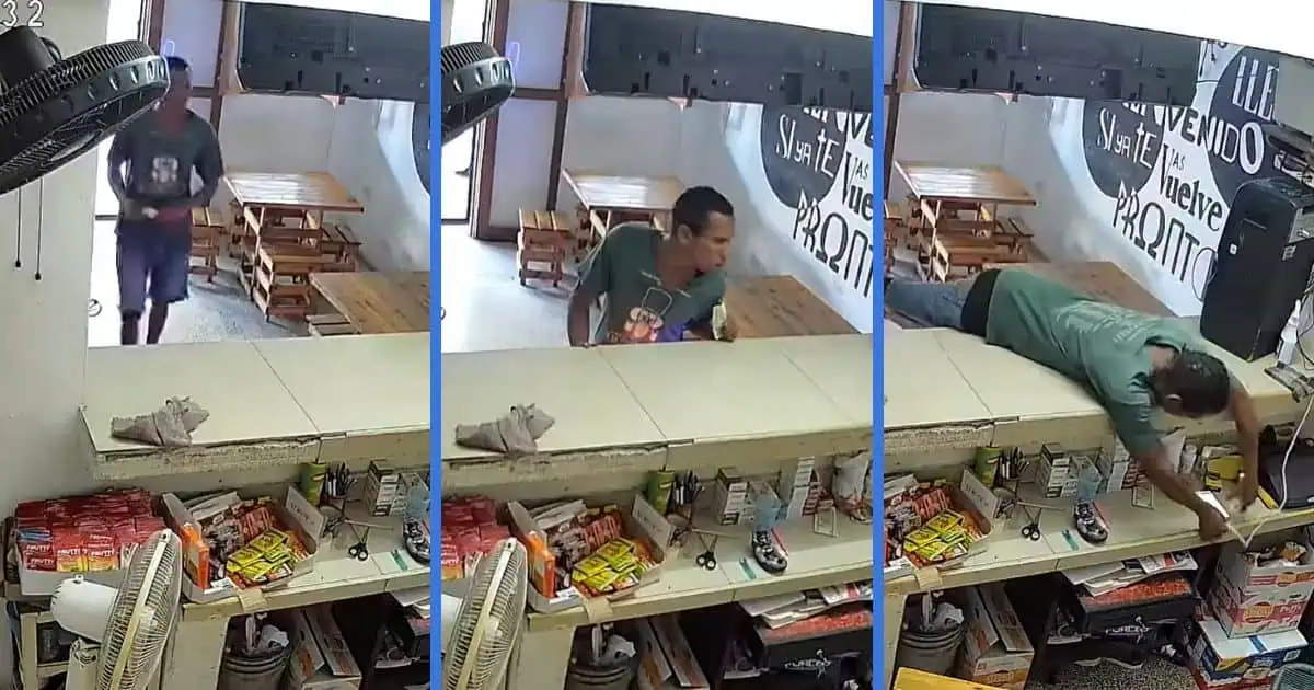 Robo de celular en cafetería de La Habana queda completamente captado en cámara