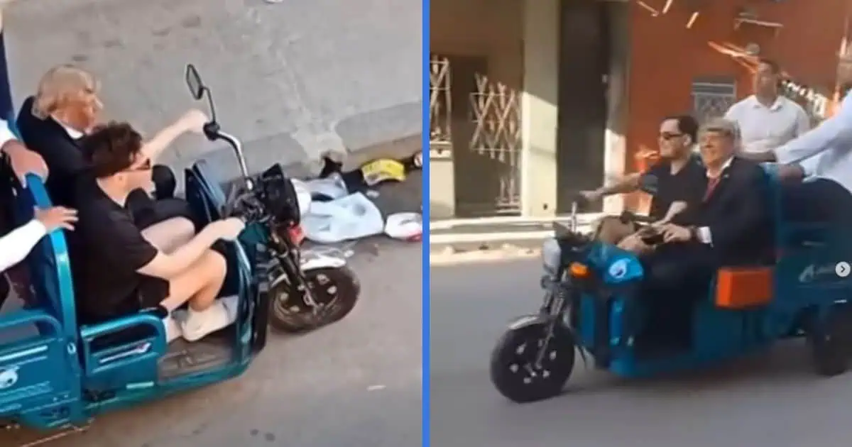 «Se tostó completo» Sandro Castro es visto grabando un curioso video junto a un imitador de Donald Trump en una calle de La Habana